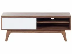 Beliani Mueble TV Madera Oscura/blanco BUFFALO -Lámparas comercio undef src sa picid 437690 type whitesh image
