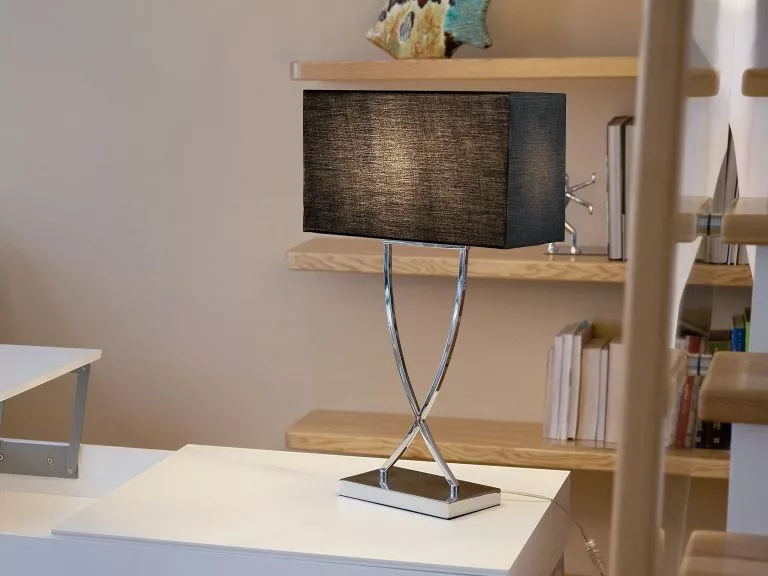 Beliani Lámpara De Mesa De Metal Negro/plateado 62 Cm YASUNI - Imagen 2