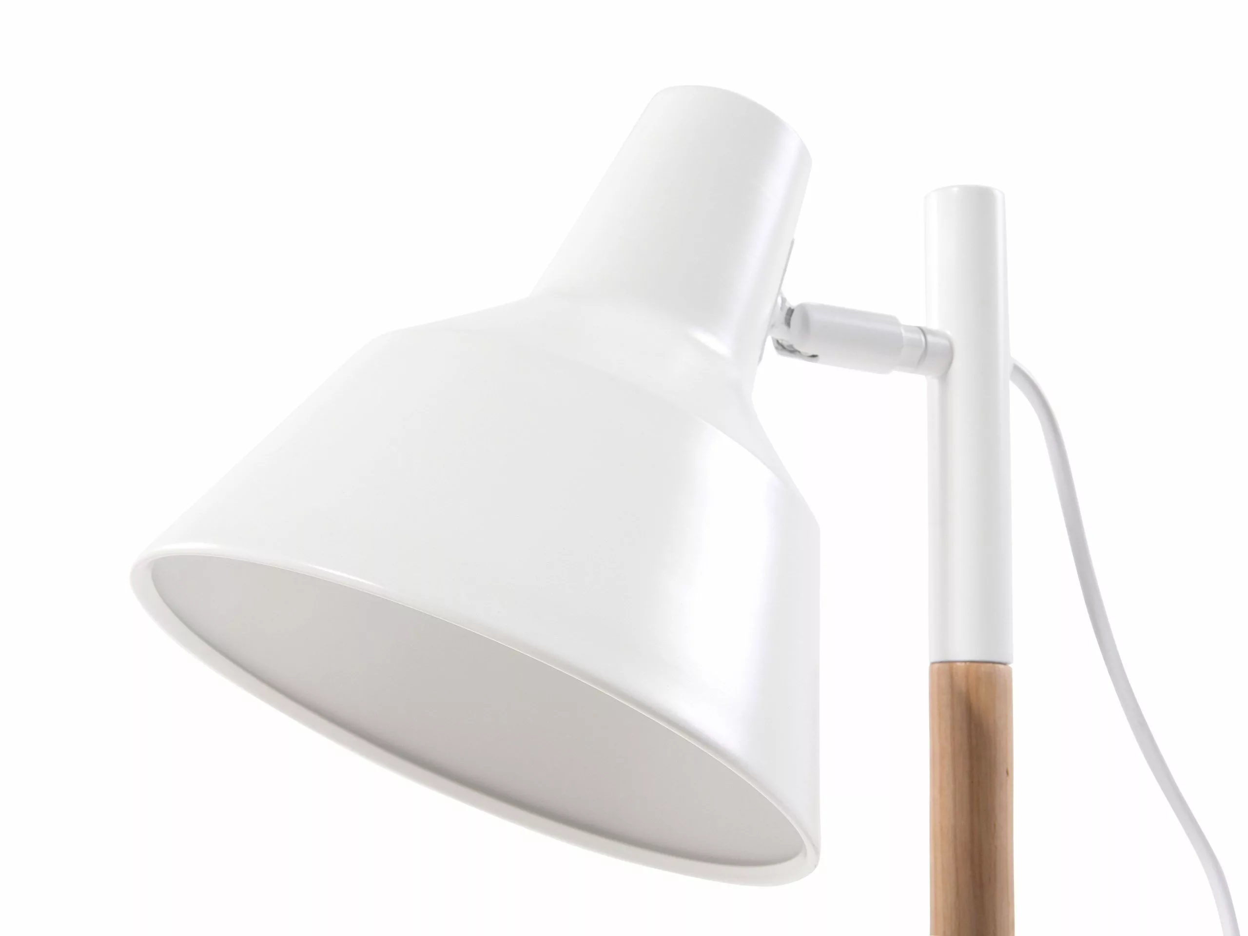 Beliani Lámpara De Mesa De Metal Blanco/madera Clara 53 Cm ALDAN - Imagen 8