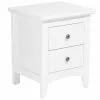 Beliani Mesita De Noche En Madera Blanca 2 Cajones JOLIET