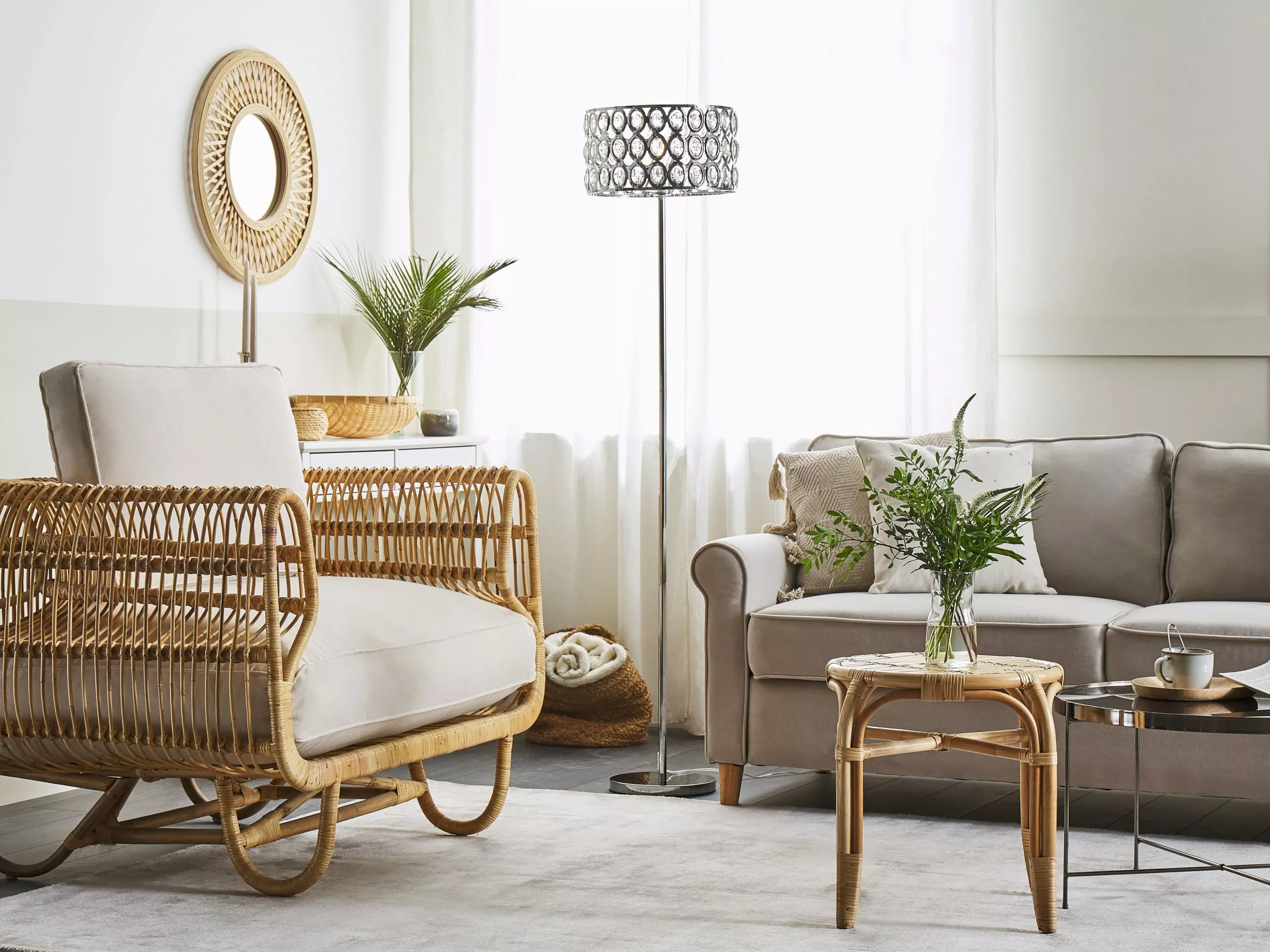 Beliani Lámpara De Pie Plateada TENNA 5 Beliani Lámpara De Pie Plateada TENNA - Imagen 5