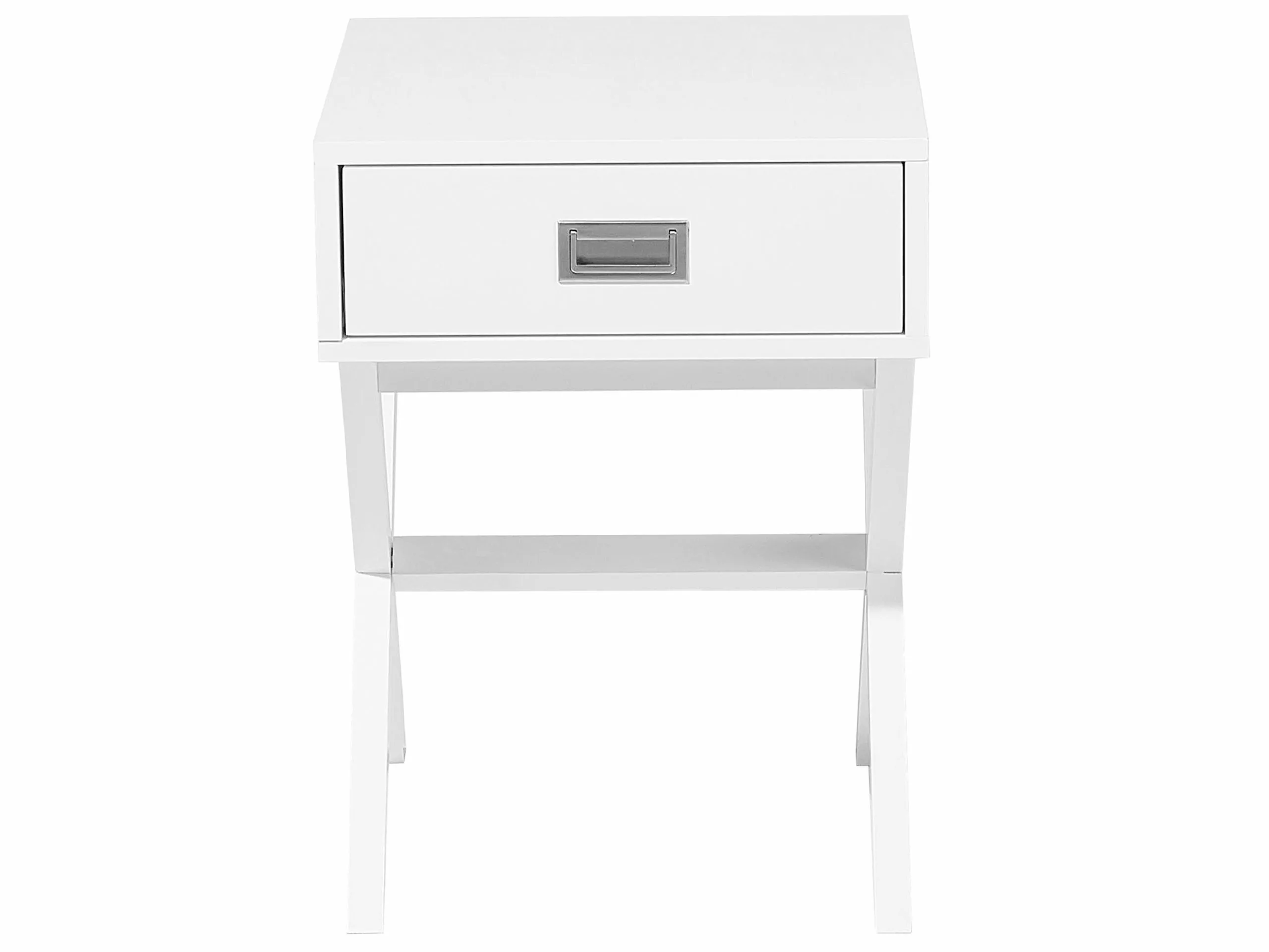 Beliani Mesa Auxiliar En Blanco Con Cajón MONROE - Imagen 6