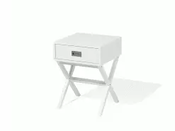Beliani Mesa Auxiliar En Blanco Con Cajón MONROE -Lámparas comercio undef src sa picid 687501 type whitesh image