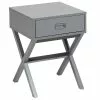 Beliani Mesa Auxiliar En Gris Con Cajón MONROE