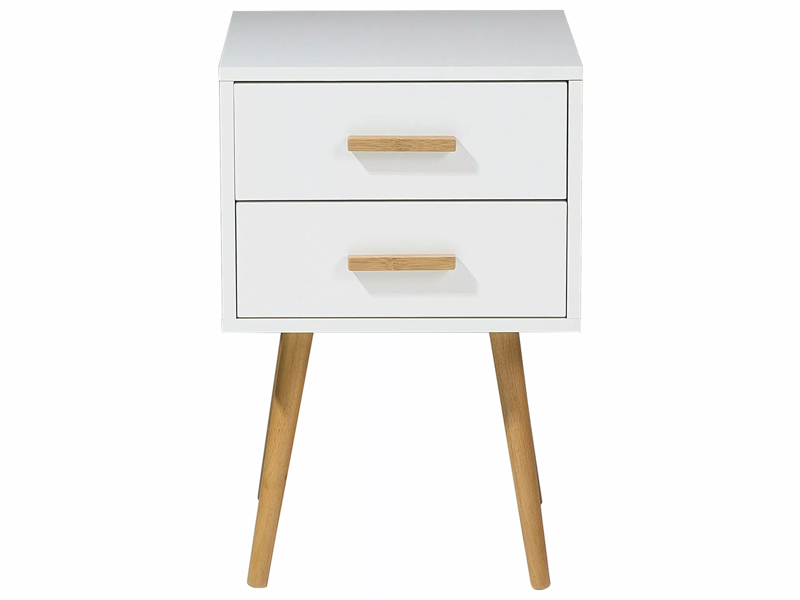 Beliani Mesita De Noche Blanca Con 2 Cajones 40 Cm ALABAMA - Imagen 7