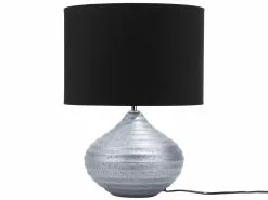 Beliani Lámpara De Mesa Plateada KUBAN