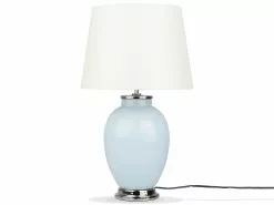 Beliani Lámpara De Mesa Azul Claro BRENTA