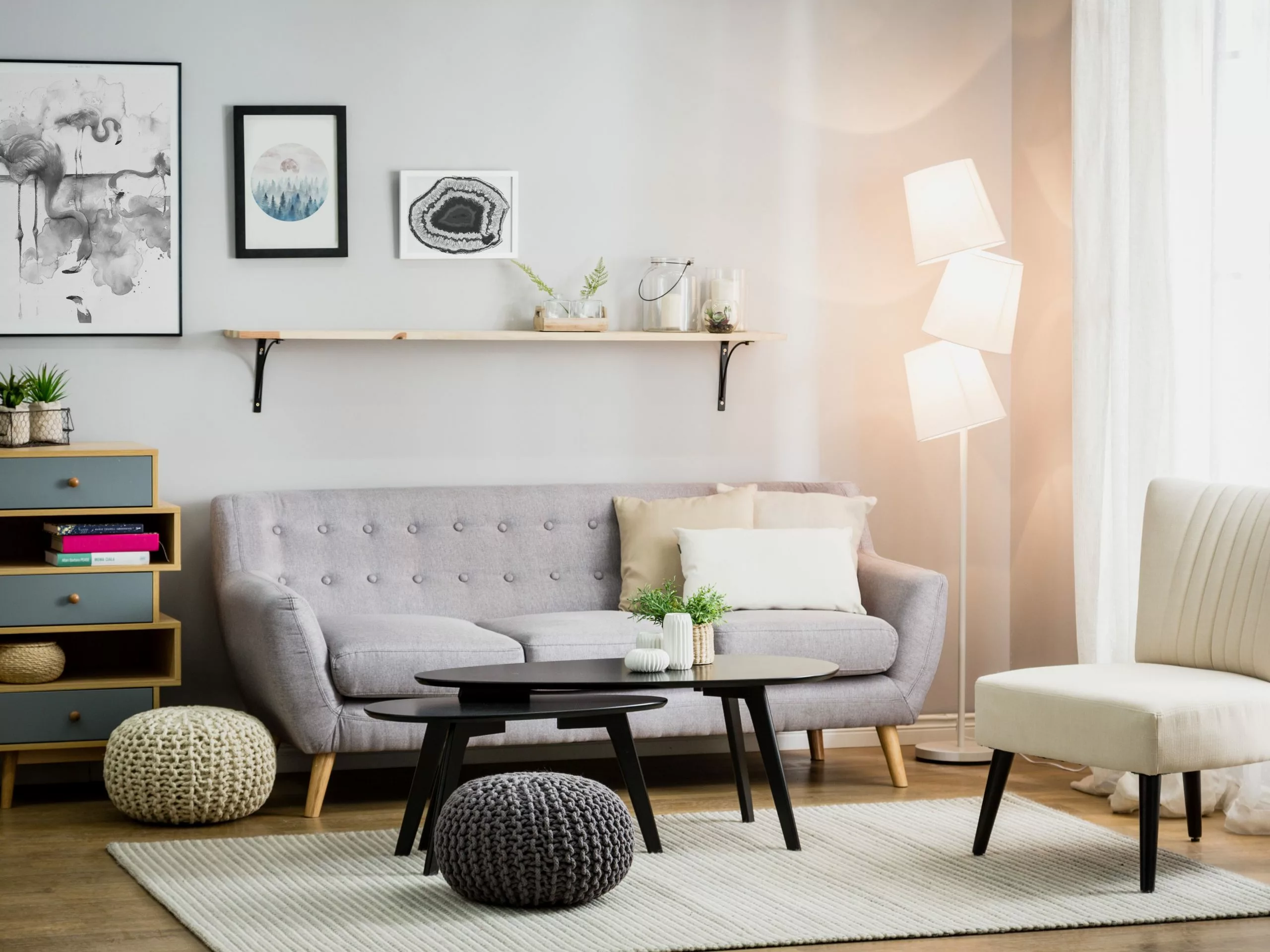 Beliani Lámpara De Pie Blanca RIO GRANDE - Imagen 2