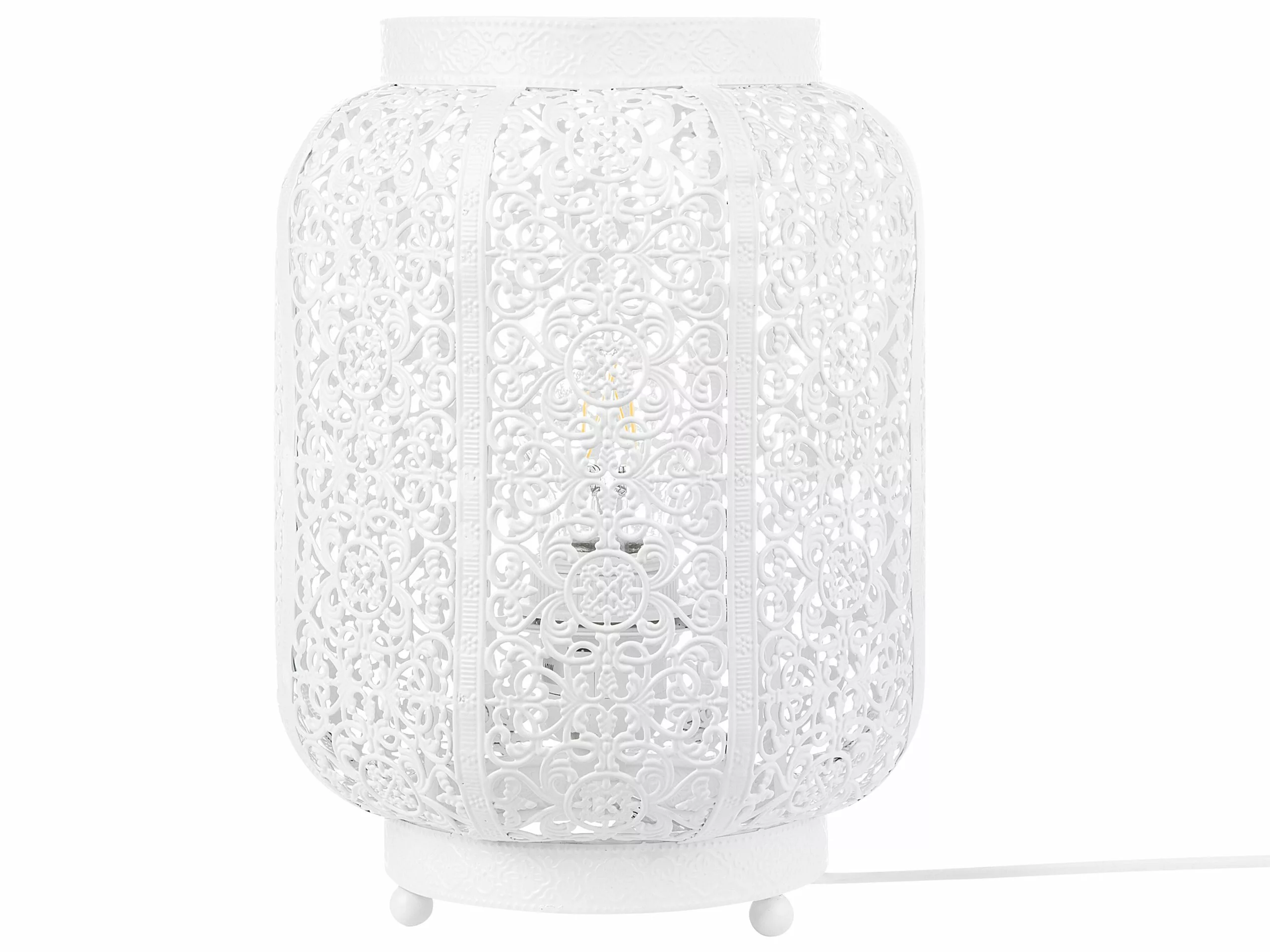 Beliani Lámpara De Mesa Blanca SOMES