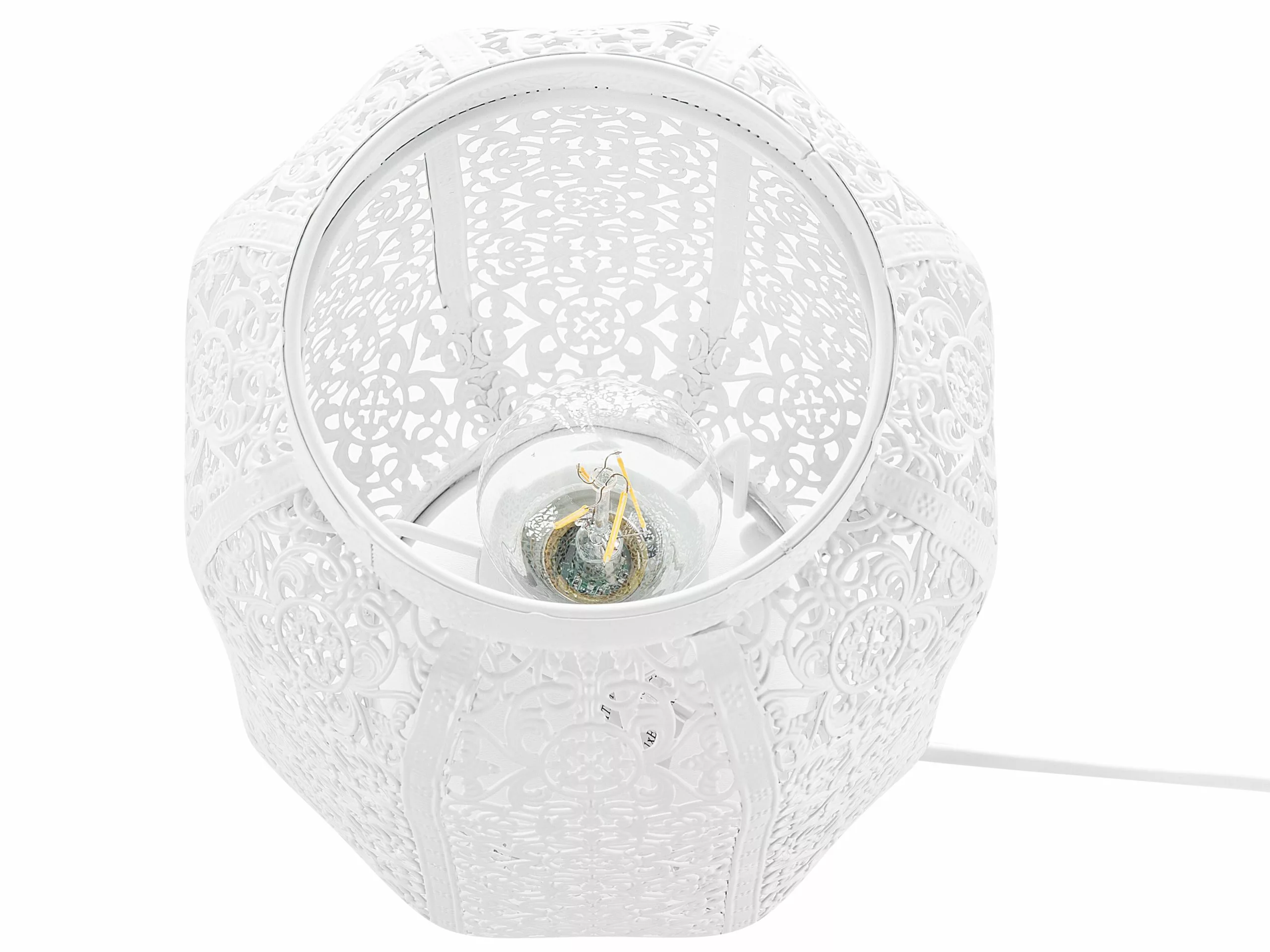 Beliani Lámpara De Mesa Blanca SOMES - Imagen 4