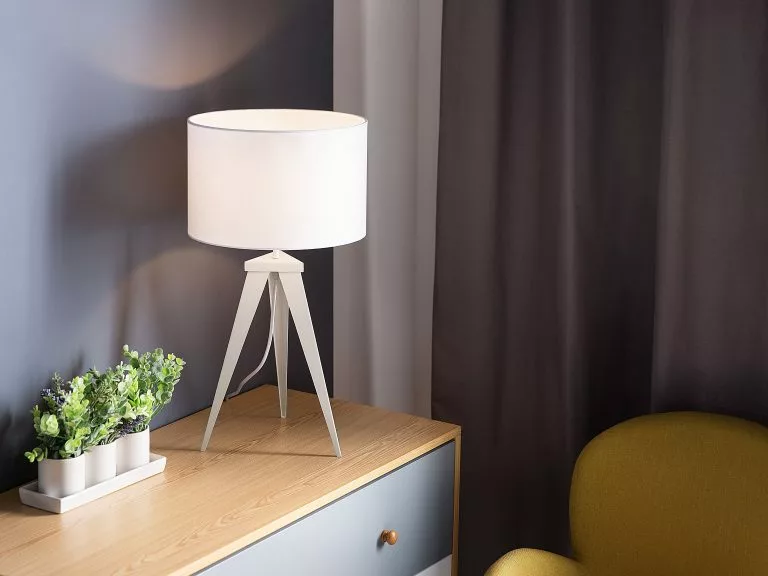 Beliani Lámpara De Mesa De Metal Blanco 55 Cm STILETTO - Imagen 2