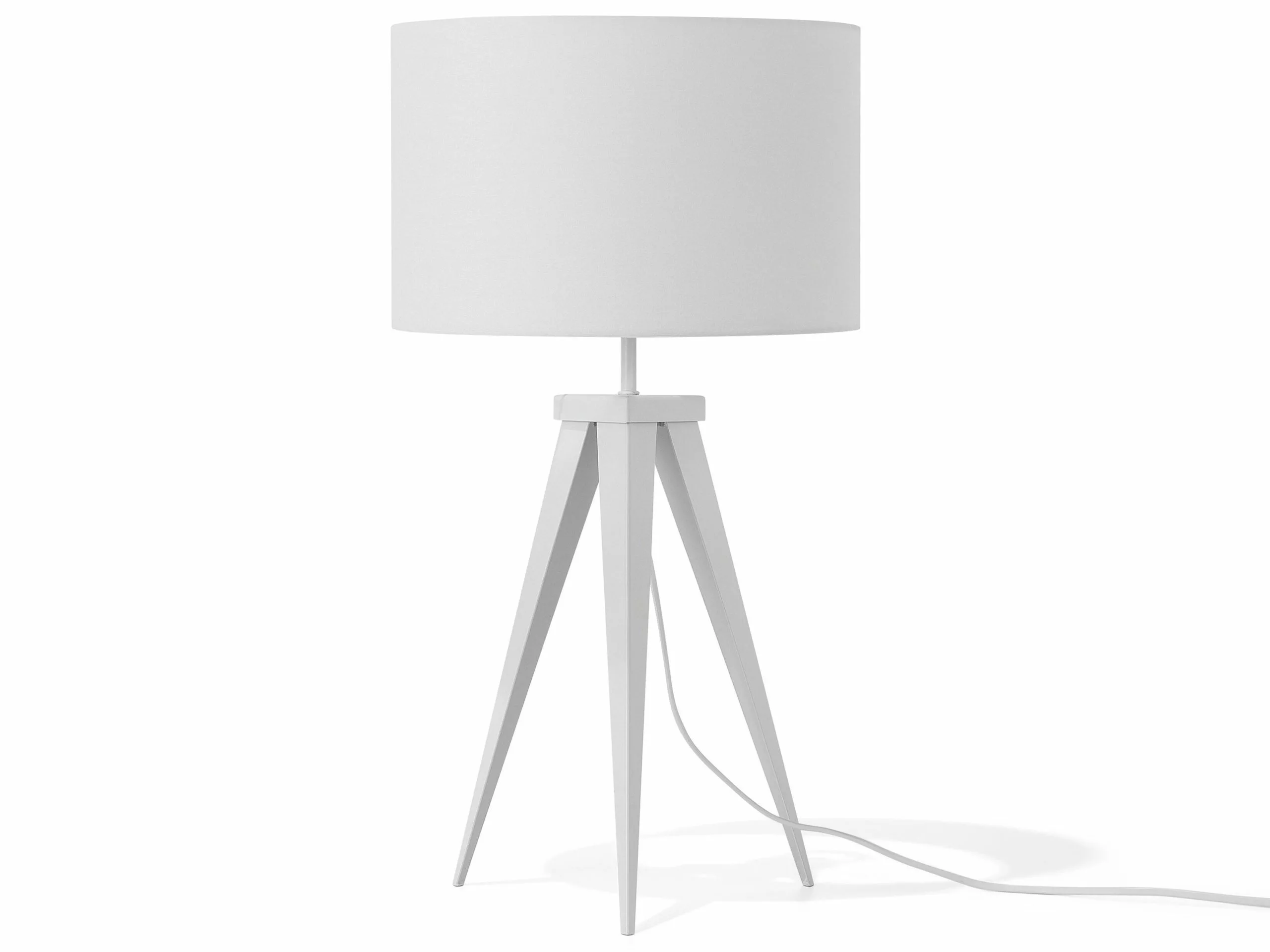 Beliani Lámpara De Mesa De Metal Blanco 55 Cm STILETTO