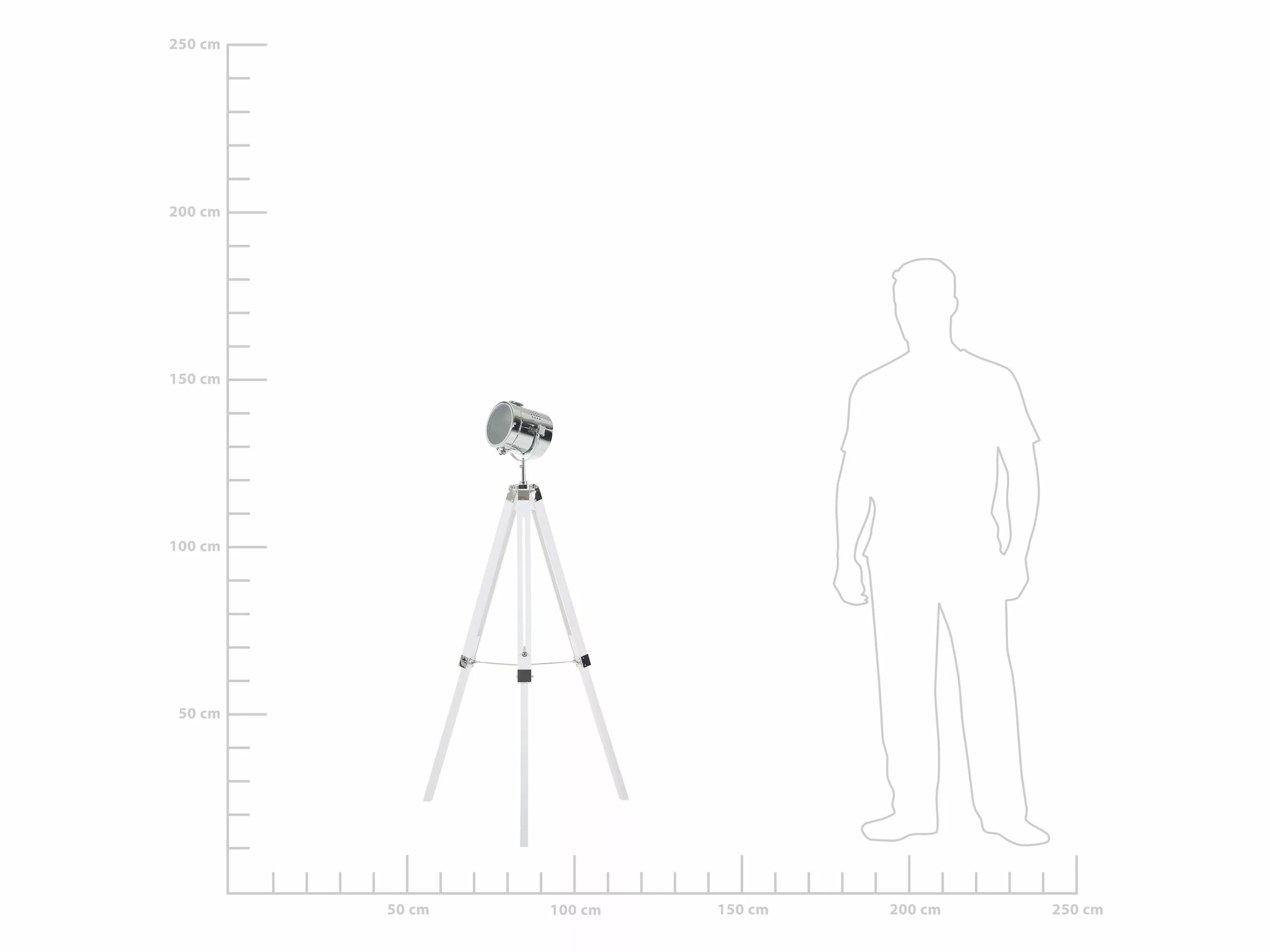 Beliani Lámpara De Pie De Madera De Pino Blanco/plateado 143 Cm ALZETTE - Imagen 6