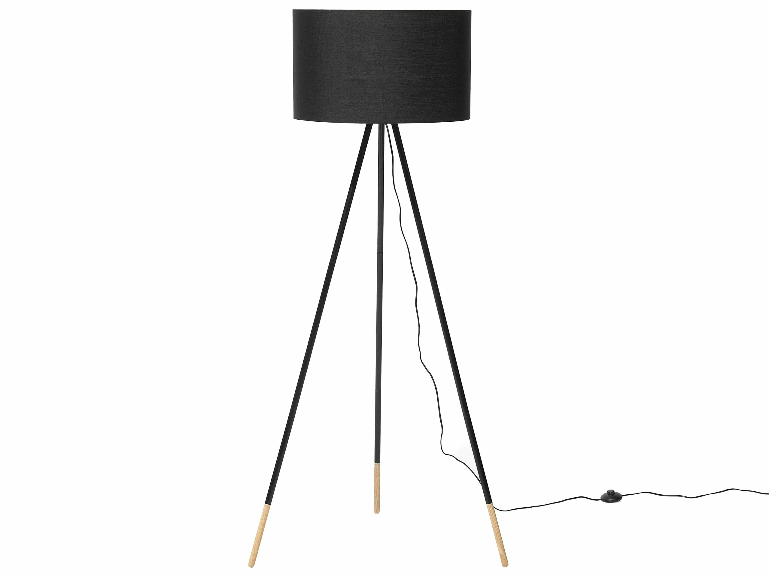 Beliani Lámpara De Pie Negra TOBOL