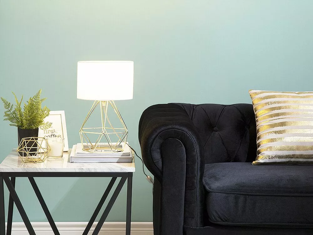 Beliani Lámpara De Mesa Blanco/dorado MARONI - Imagen 2