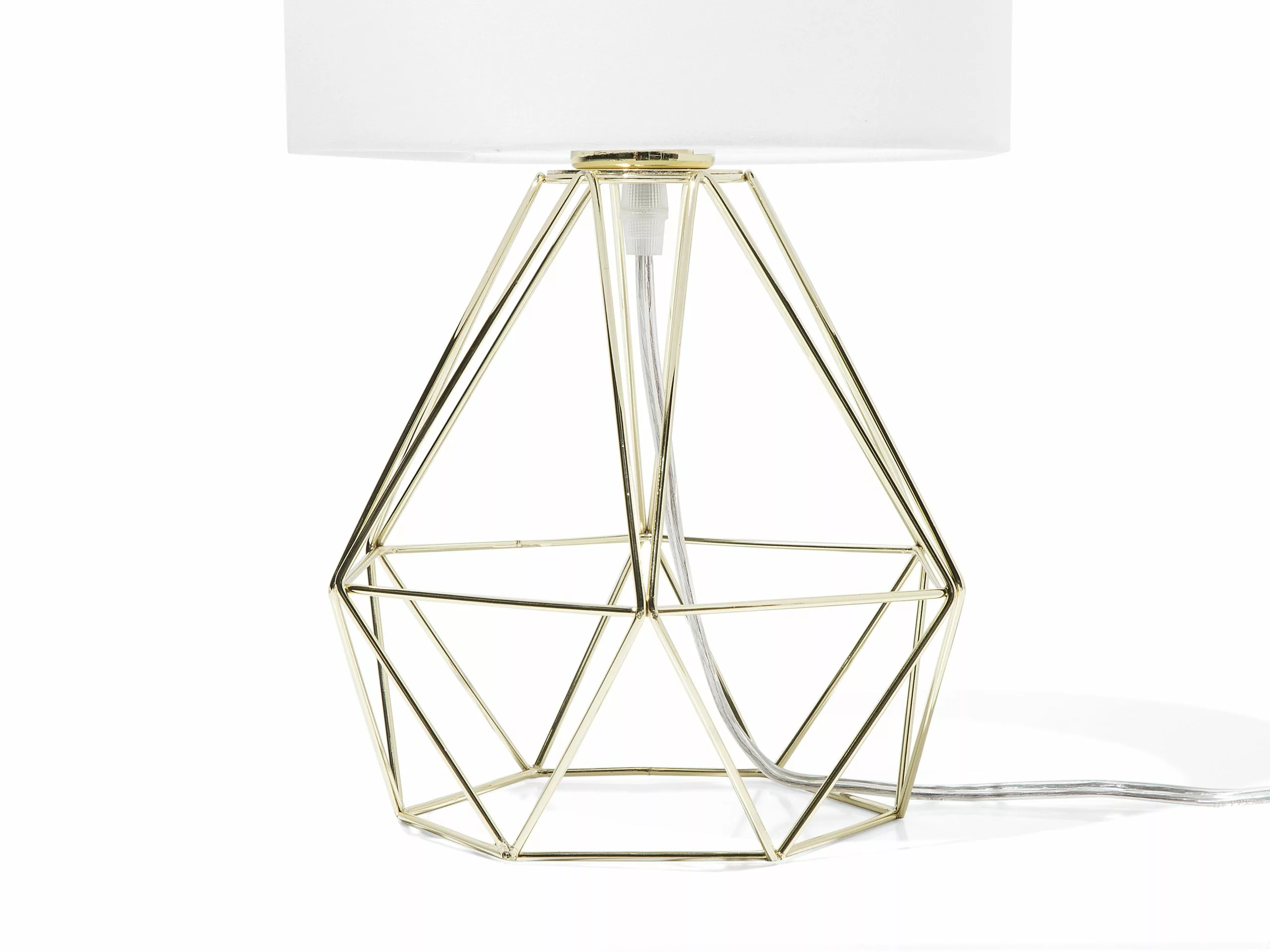 Beliani Lámpara De Mesa Blanco/dorado MARONI - Imagen 8