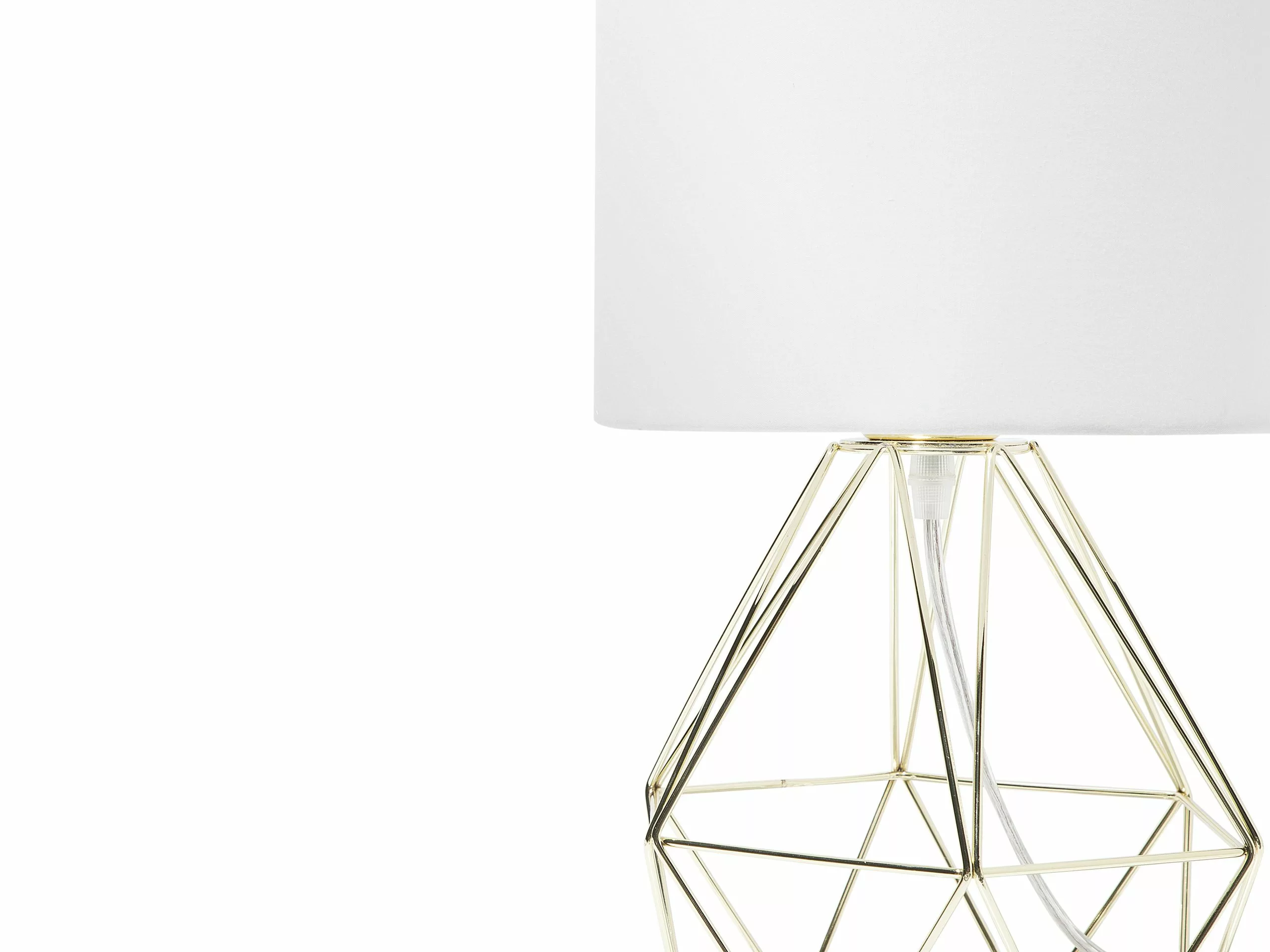 Beliani Lámpara De Mesa Blanco/dorado MARONI - Imagen 9