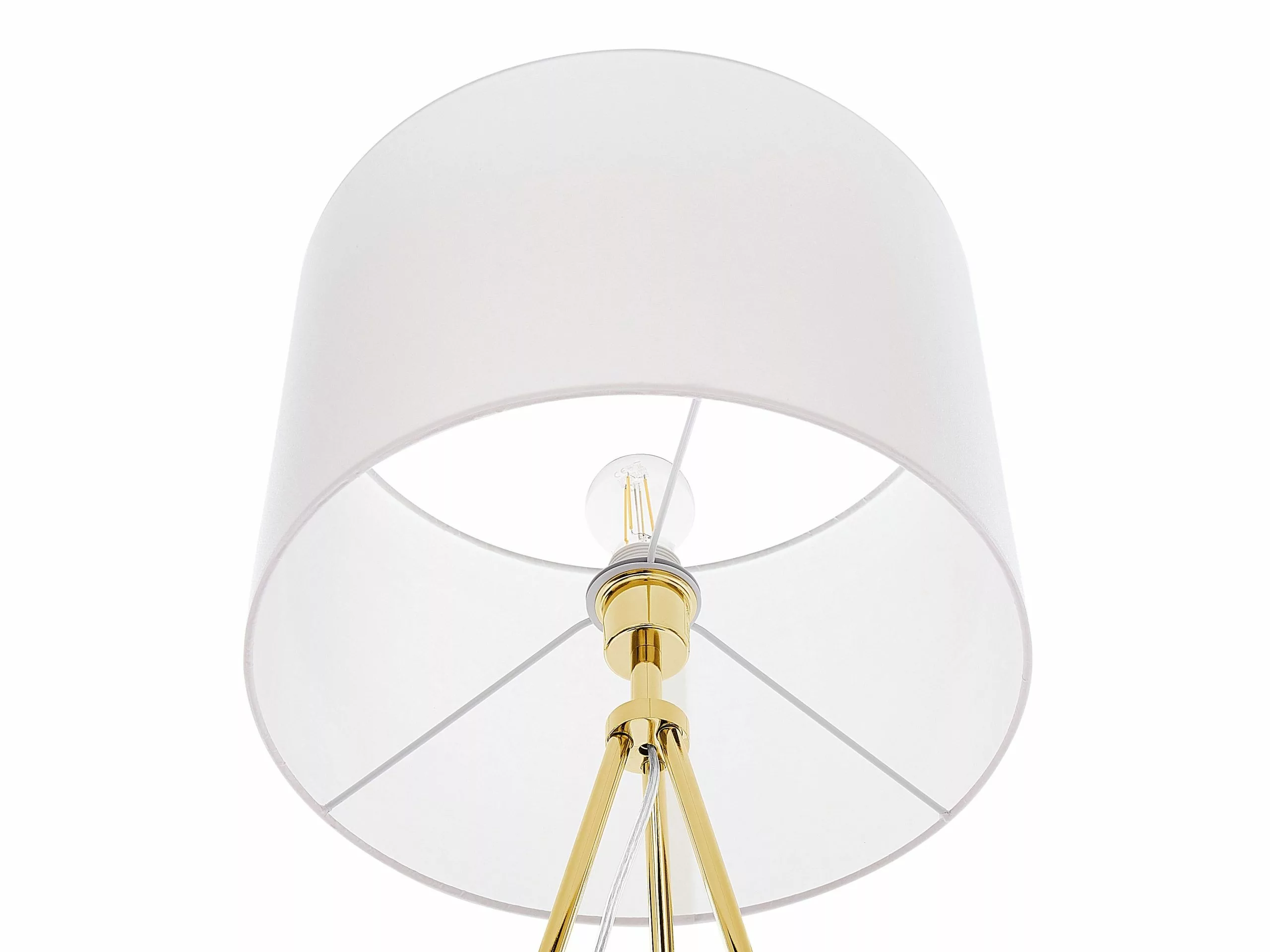 Beliani Lámpara De Pie Dorado/blanco VISTULA - Imagen 8