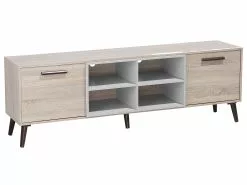 Beliani Mueble TV Marrón Claro/gris ALLOA
