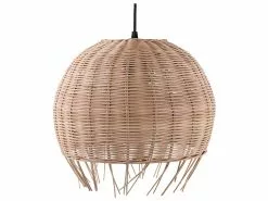 Beliani Lámpara De Techo De Ratán Natural DRINO