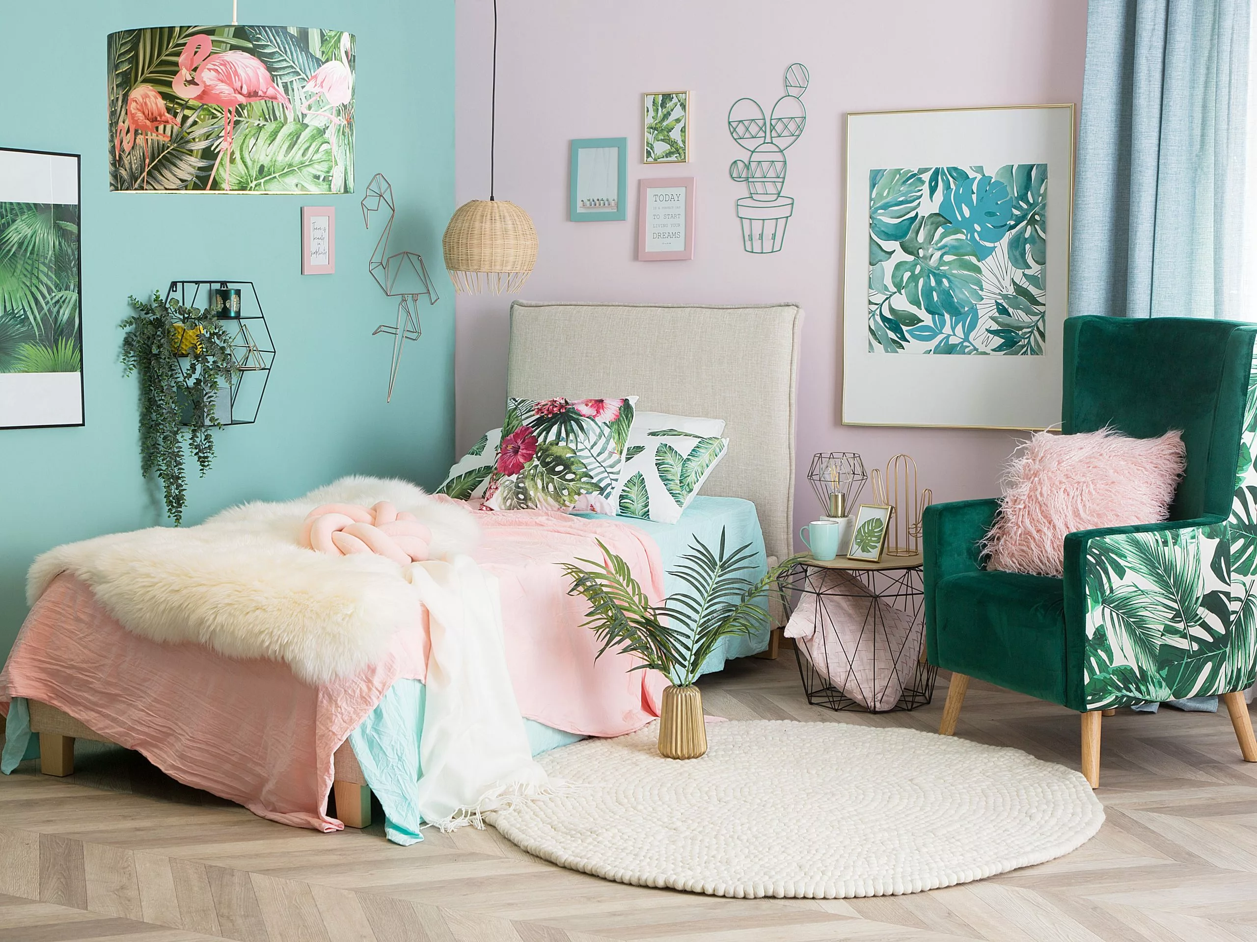 Beliani Lámpara De Techo De Ratán Natural DRINO 3 Beliani Lámpara De Techo De Ratán Natural DRINO - Imagen 3