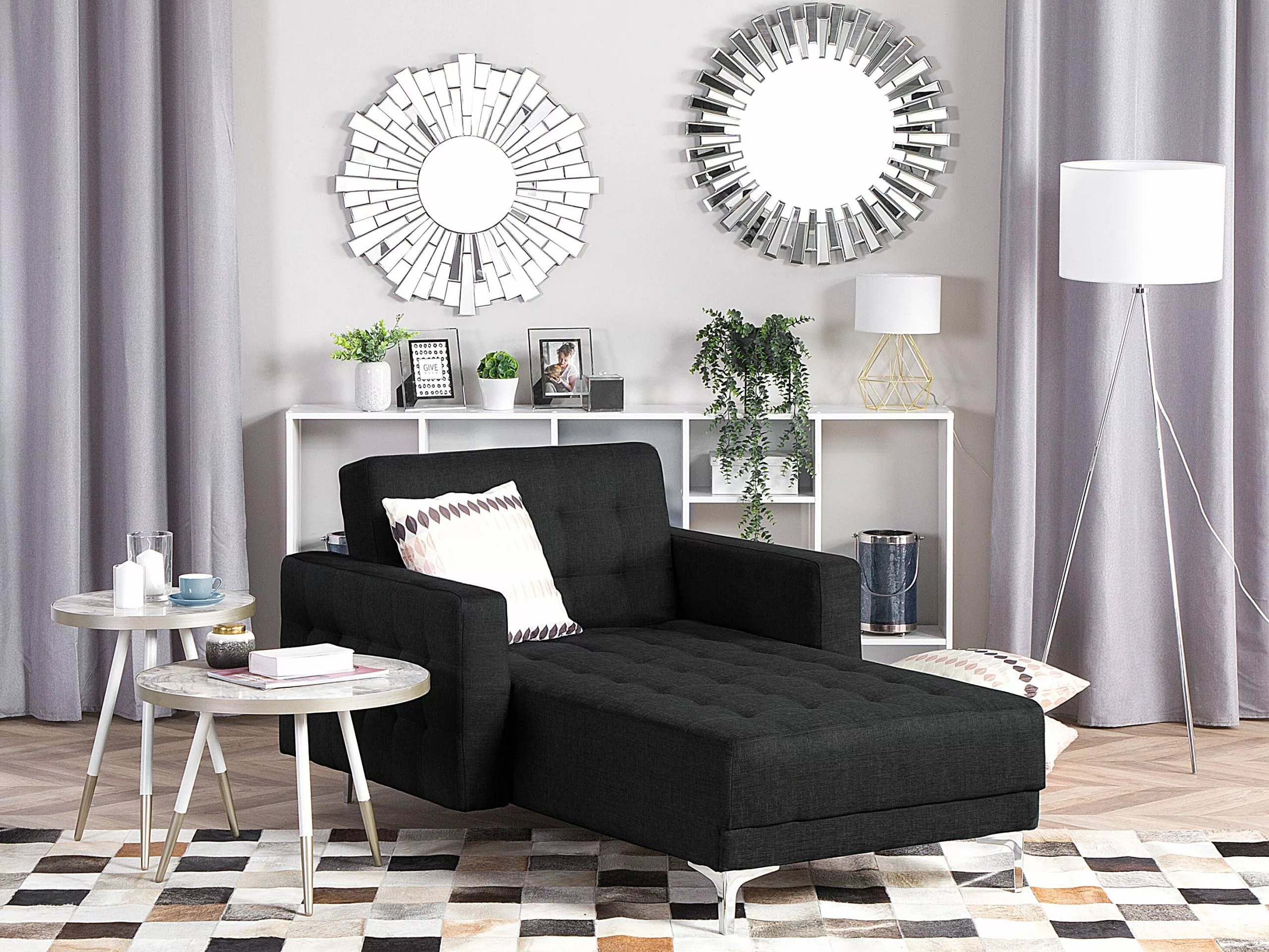 Beliani Lámpara De Mesa Blanco/dorado MARONI - Imagen 5