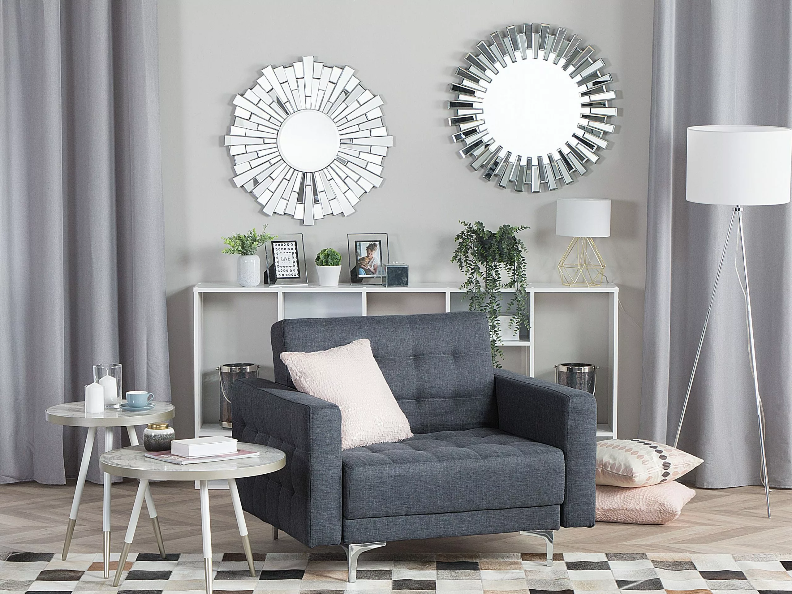 Beliani Lámpara De Mesa Blanco/dorado MARONI - Imagen 4