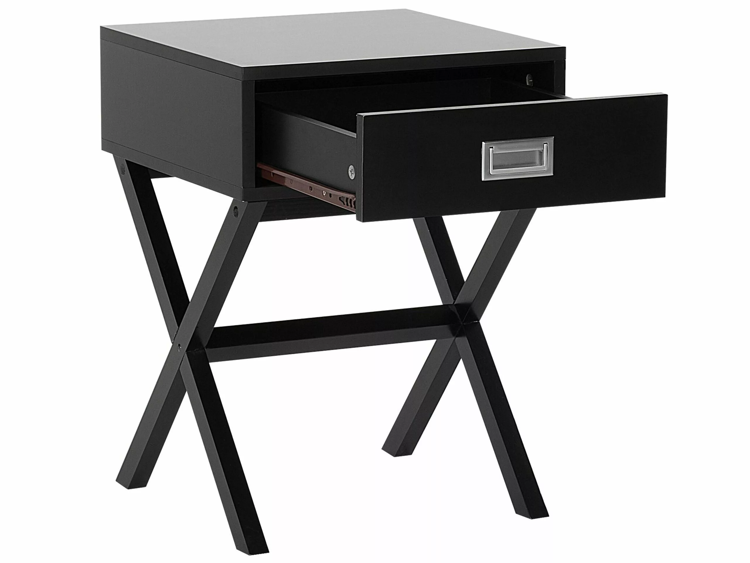 Beliani Mesa Auxiliar En Negro Con Cajón MONROE 4 Beliani Mesa Auxiliar En Negro Con Cajón MONROE - Imagen 4