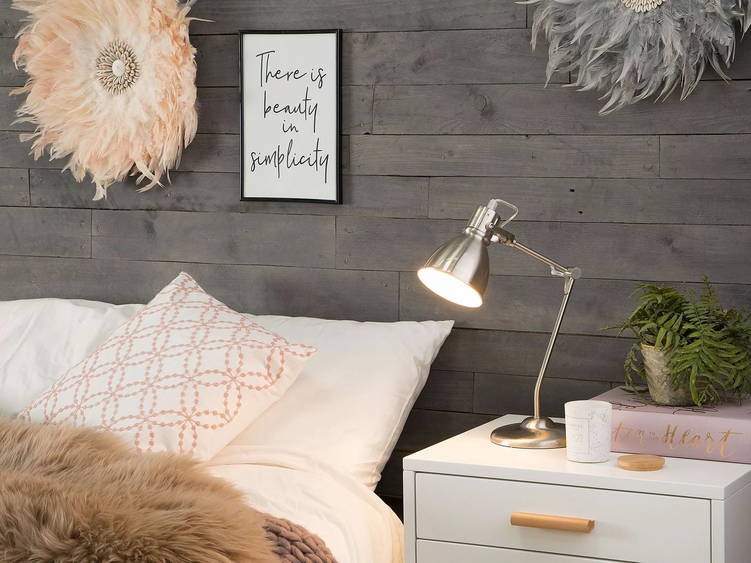 Beliani Lámpara De Mesa Plateada MONSAN - Imagen 2