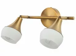 Beliani Lámpara De Pared De Metal Dorado ANTLER II