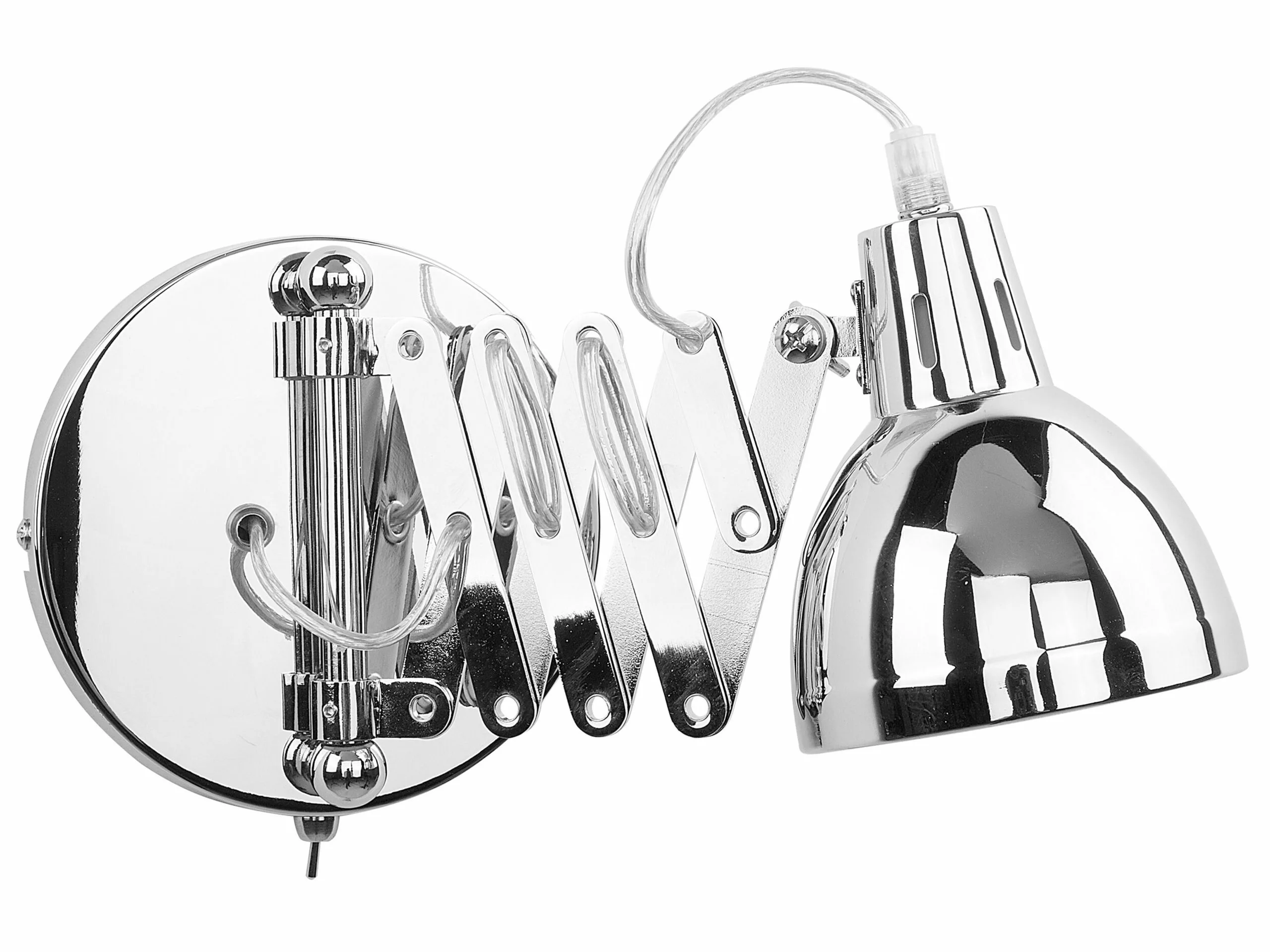 Beliani Lámpara De Pared De Metal Plateado HARRINGTON 6 Beliani Lámpara De Pared De Metal Plateado HARRINGTON - Imagen 6