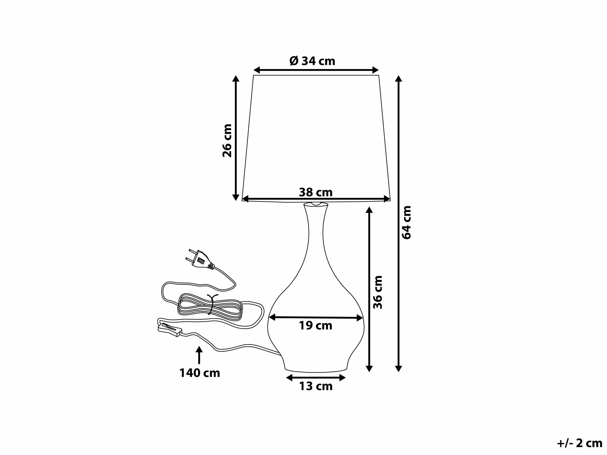 Beliani Lámpara De Mesa Dorado SALLA 10 Beliani Lámpara De Mesa Dorado SALLA - Imagen 10