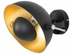 Beliani Lámpara De Pared Negro/dorado THAMES II