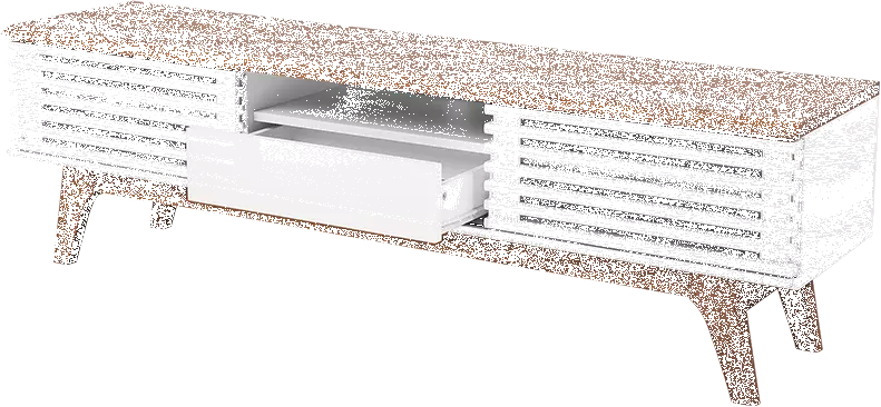 Beliani Mueble TV Madera Oscura/blanco DETROIT 6 Beliani Mueble TV Madera Oscura/blanco DETROIT - Imagen 6