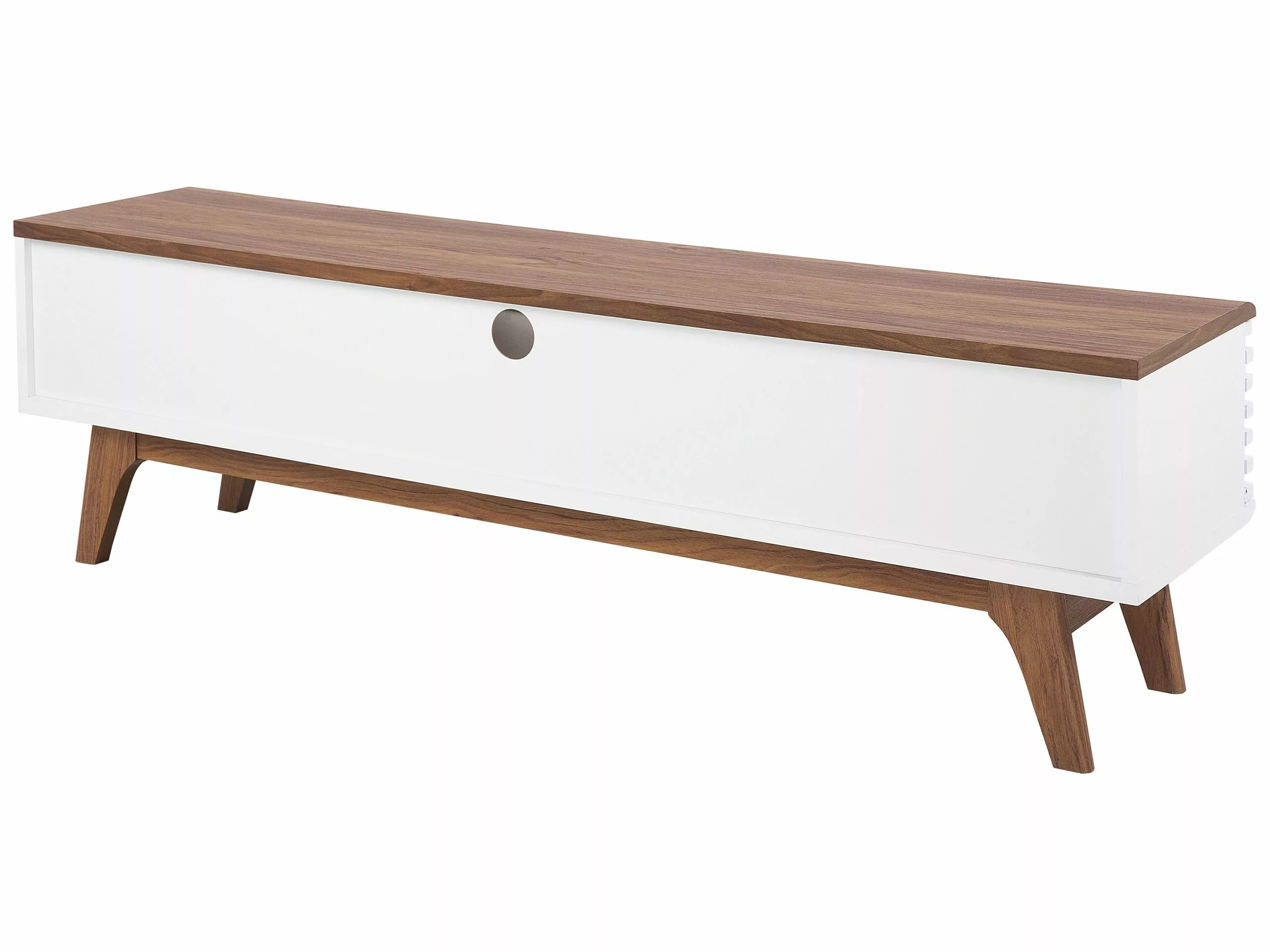 Beliani Mueble TV Madera Oscura/blanco DETROIT 9 Beliani Mueble TV Madera Oscura/blanco DETROIT - Imagen 9