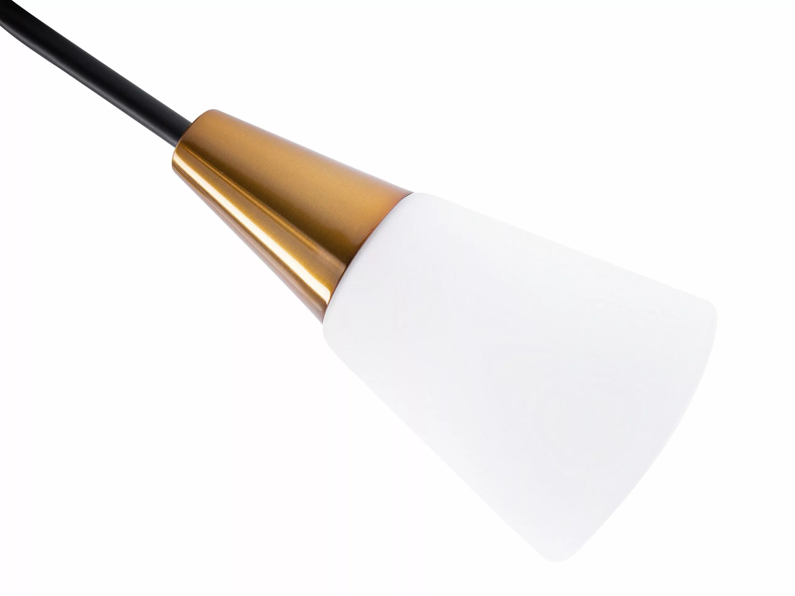 Beliani Lámpara De Techo De Vidrio Blanco/dorado/negro 19 Cm AROYO III - Imagen 8