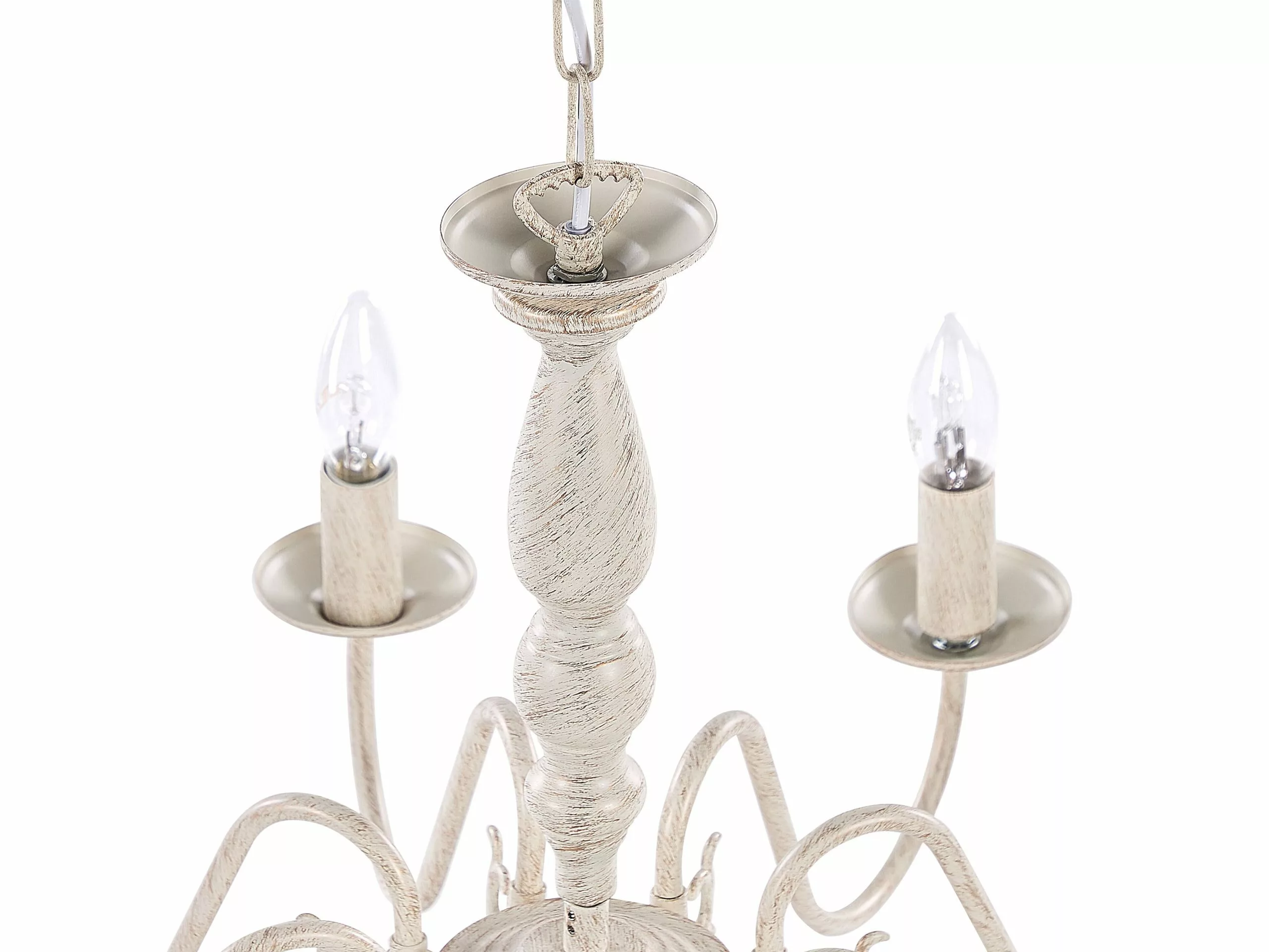 Beliani Lámpara De Techo Blanco Crema/dorado BRITHON 6 Beliani Lámpara De Techo Blanco Crema/dorado BRITHON - Imagen 6