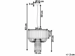 Beliani Lámpara De Techo De Metal Gris Claro/plateado 83 Cm ADORN -Lámparas comercio undef src sa picid 739106 type whitesh image