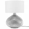 Beliani Lámpara De Mesa Plateada MADON