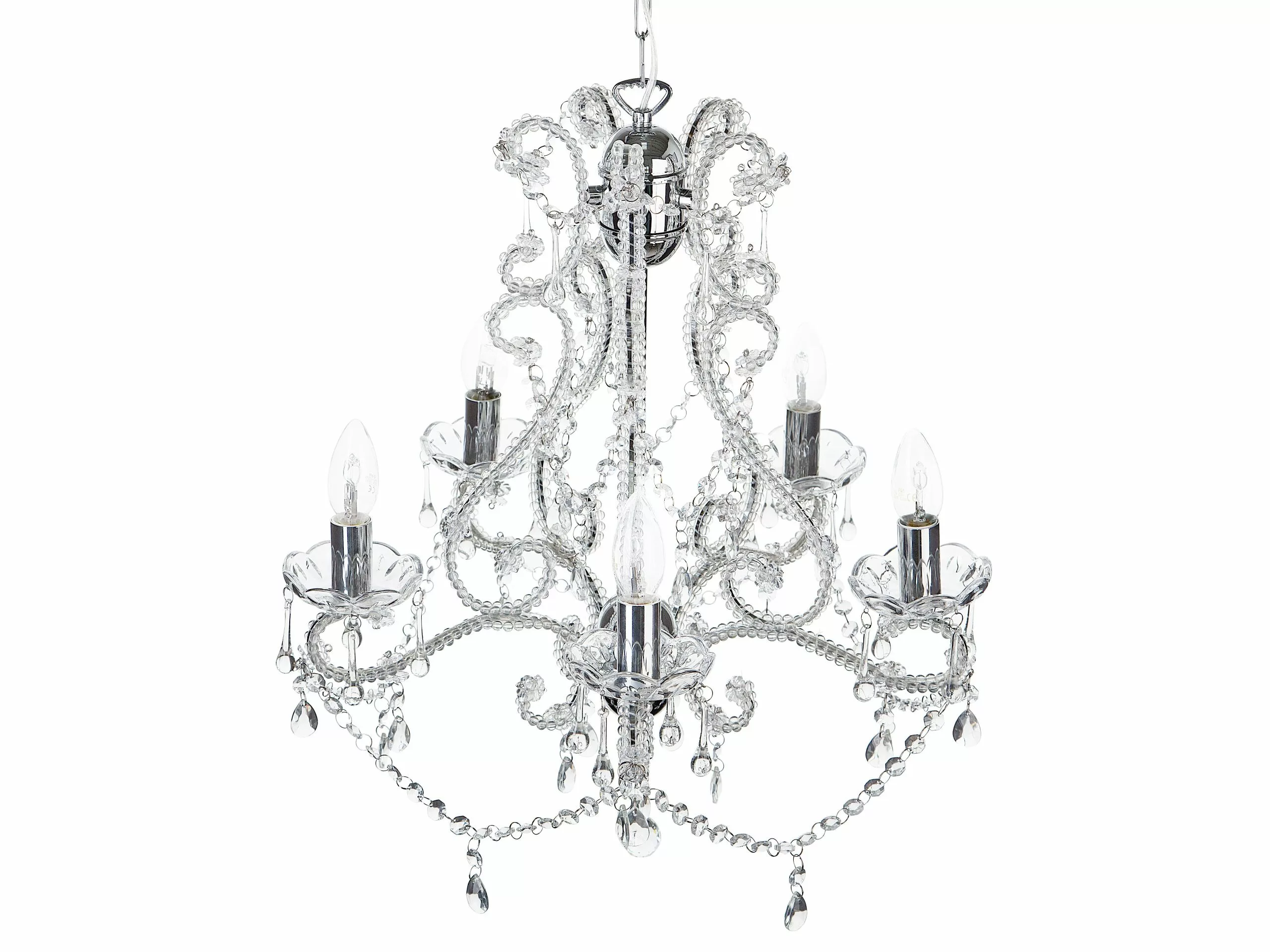 Beliani Lámpara De Techo Transparente/plateado 110 Cm ASCAR - Imagen 4