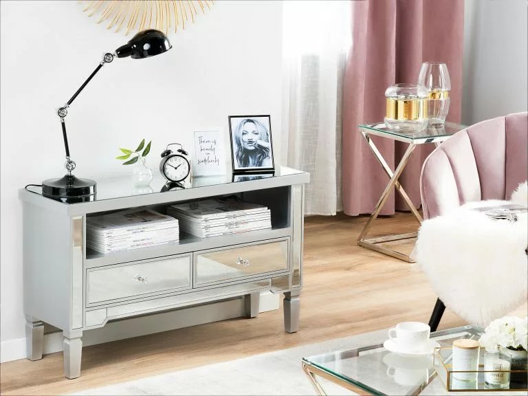 Beliani Mueble TV Efecto Espejo NICEA - Imagen 3