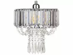 Beliani Lámpara De Techo De Metal Transparente/plateado 83 Cm ADORN