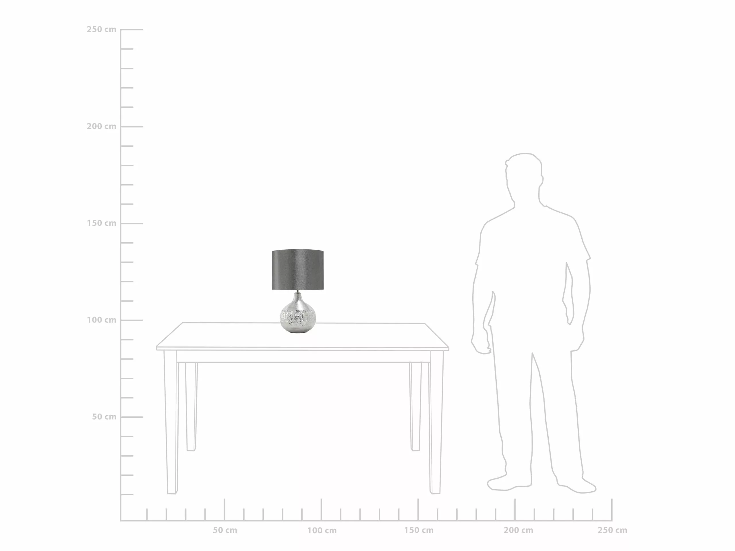 Beliani Lámpara De Mesa Moderna Plateada YAKIMA - Imagen 10