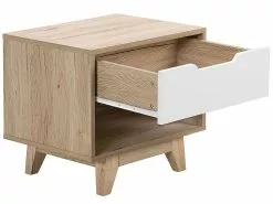 Beliani Mesita De Noche En Madera Clara/blanco SPENCER -Lámparas comercio undef src sa picid 749640 type whitesh image