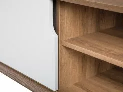 Beliani Mueble TV Blanco/madera Clara ACTON -Lámparas comercio undef src sa picid 749652 type whitesh image