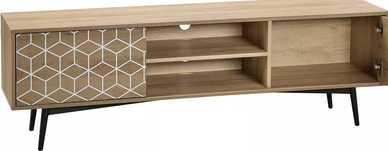 Beliani Mueble TV Madera Clara TORVI 4 Beliani Mueble TV Madera Clara TORVI - Imagen 4