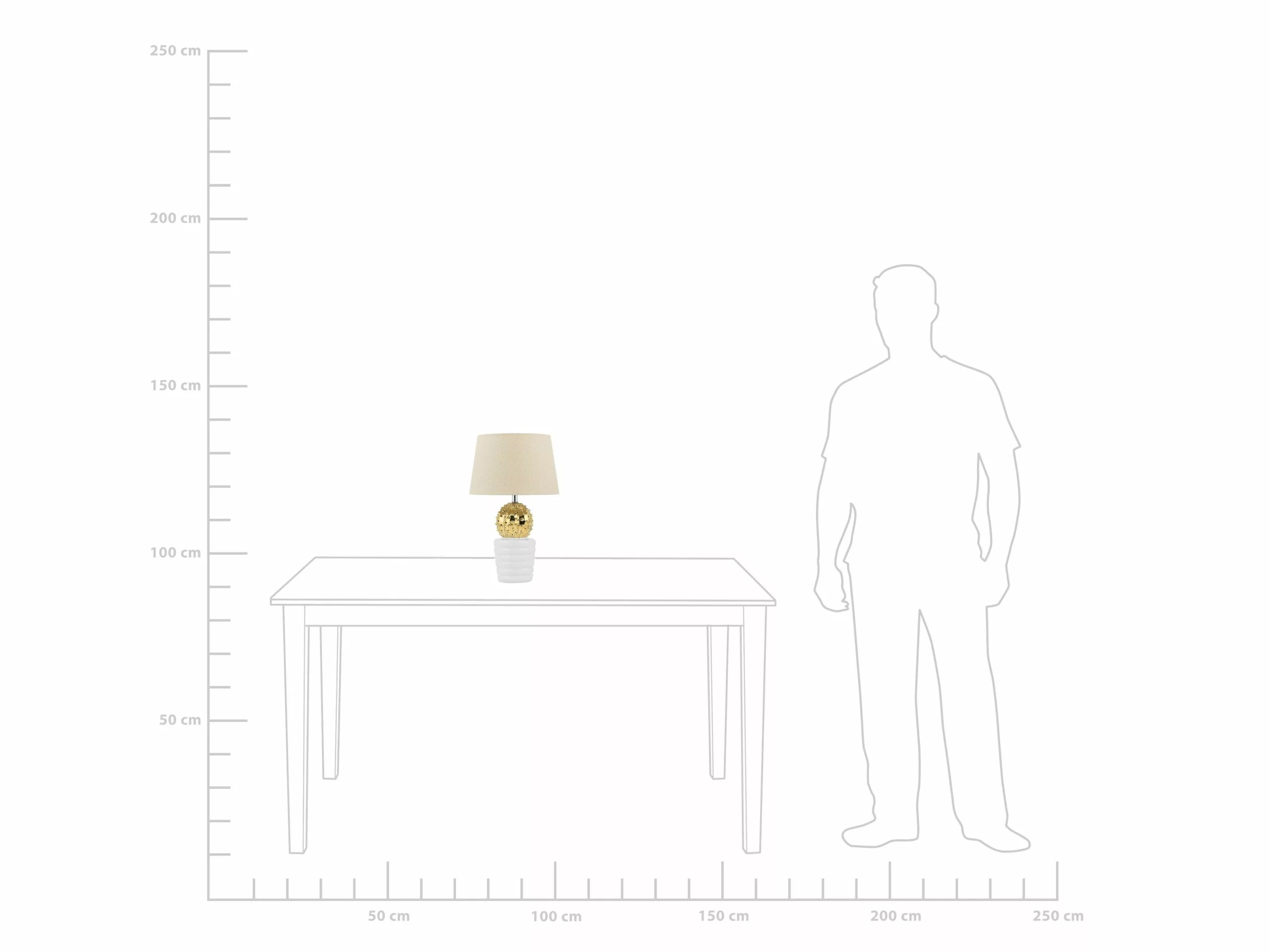 Beliani Lámpara De Mesa Dorada/blanca VELISE - Imagen 9