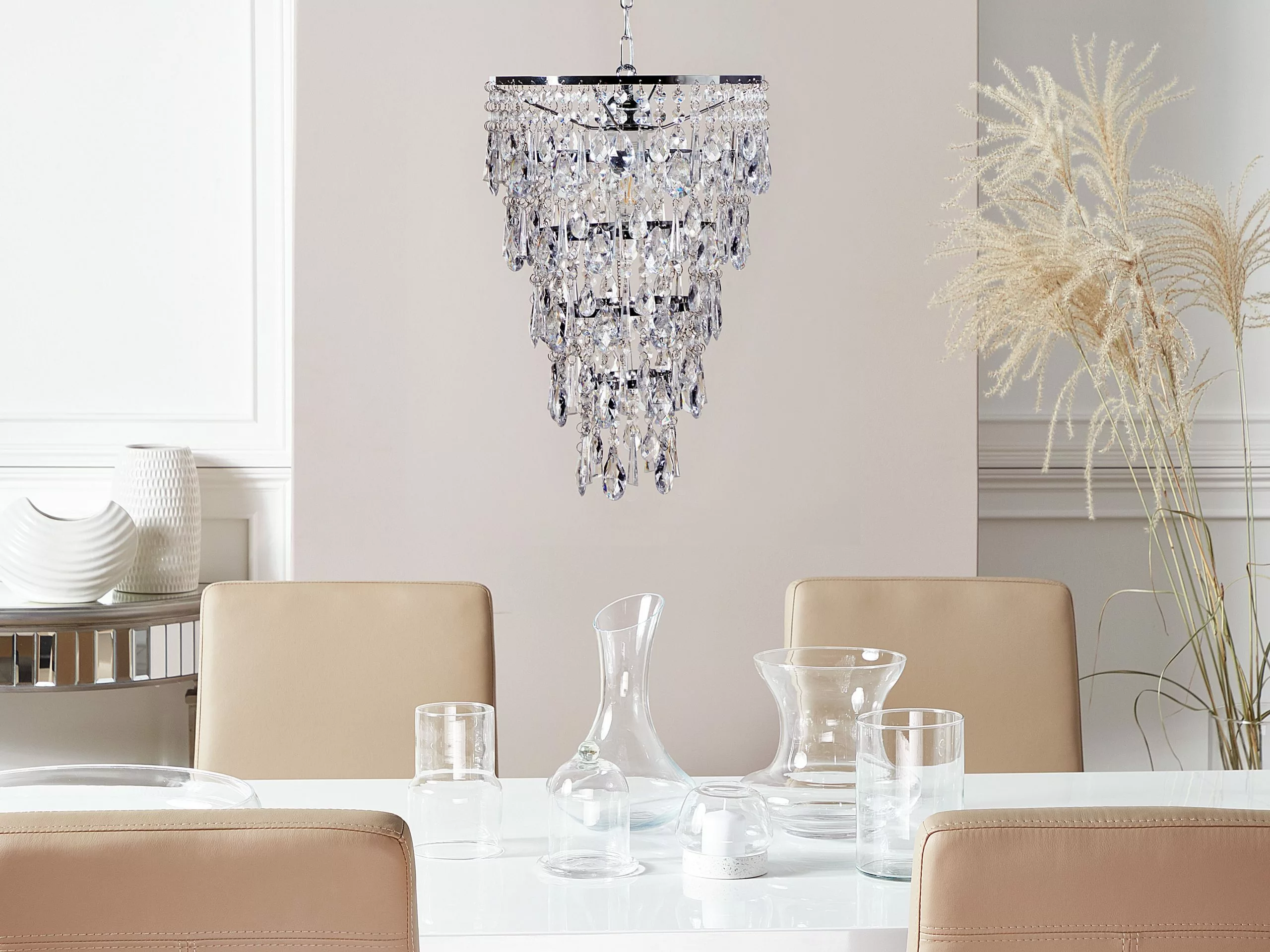 Beliani Lámpara De Techo Plateada ENTWASH - Imagen 5