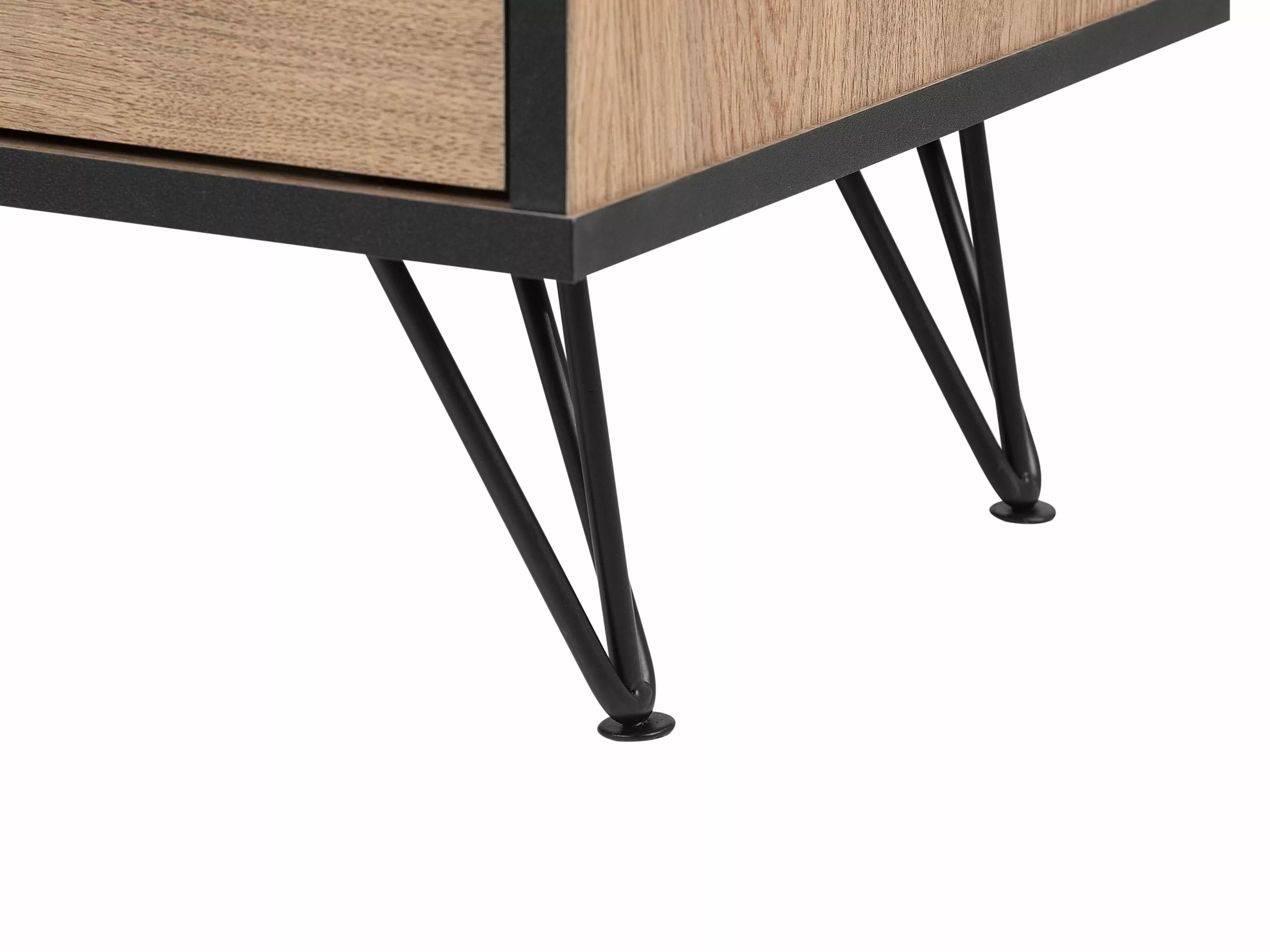 Beliani Mueble TV Madera Clara/negro 120 X 40 Cm HALSTON 9 Beliani Mueble TV Madera Clara/negro 120 X 40 Cm HALSTON - Imagen 9