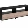 Beliani Mueble TV Madera Clara/negro SYDNEY
